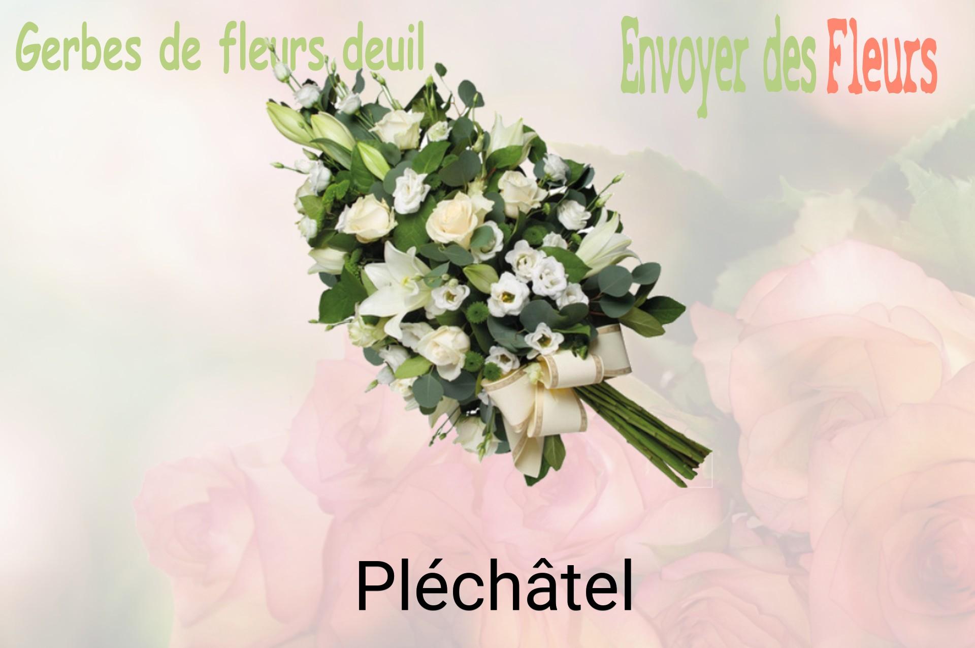 Gerbe de fleurs de deuil livrée à Pléchâtel
